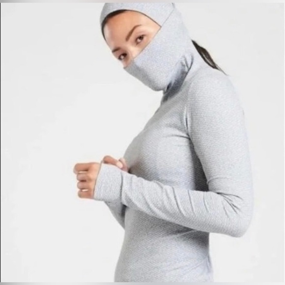 Athleta Flurry Balaclava Hoodie size XS long sleeve activewear top - Picture 3 of 4